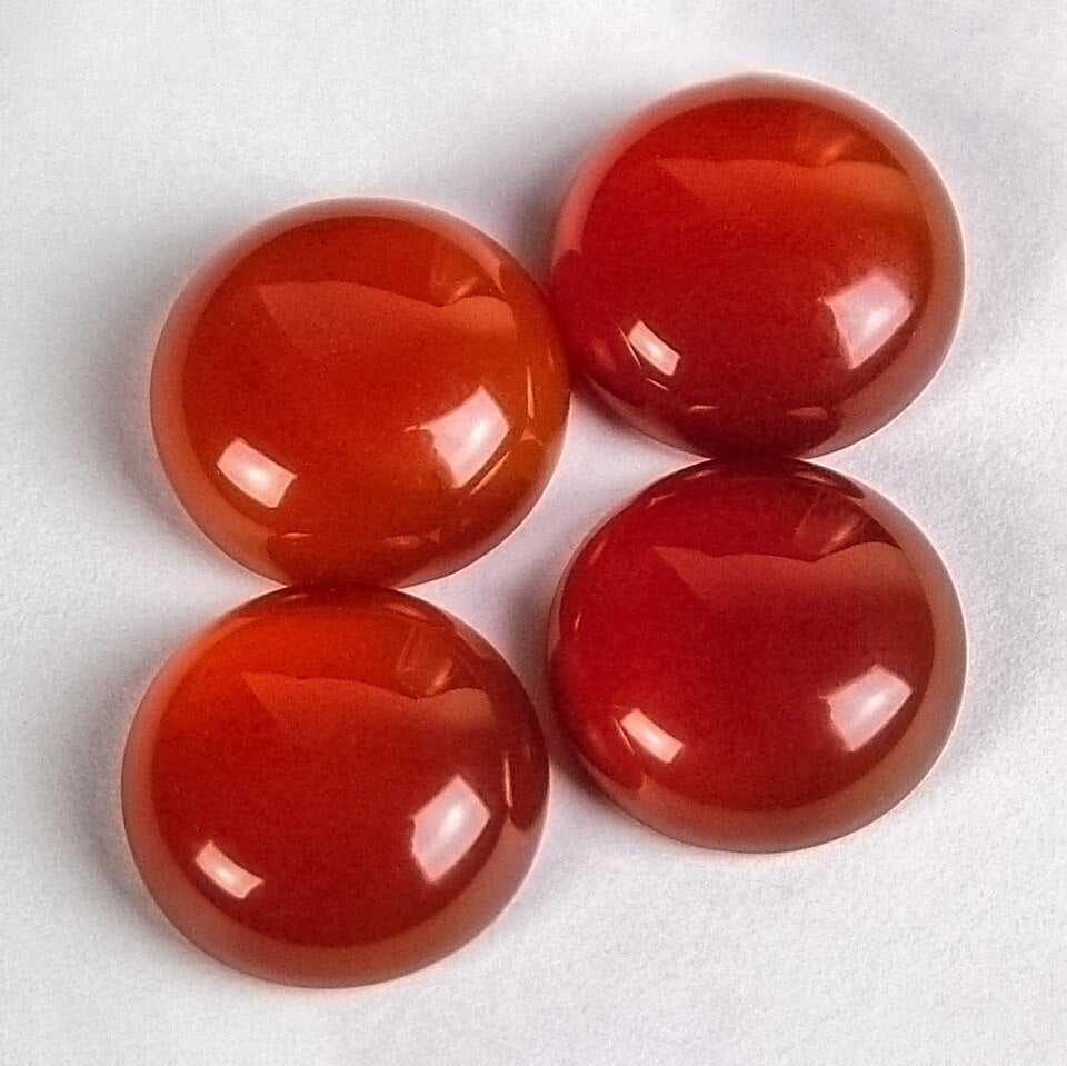 Cornaline : cabochons polis